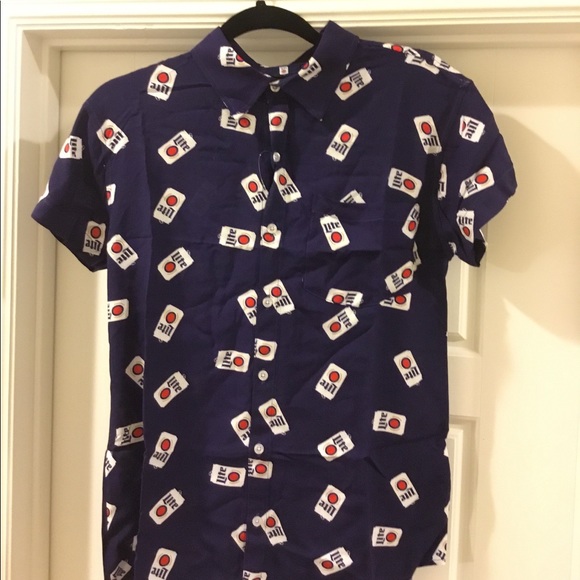 Shirts Miller Lite Button Up Collar Shirt Poshmark